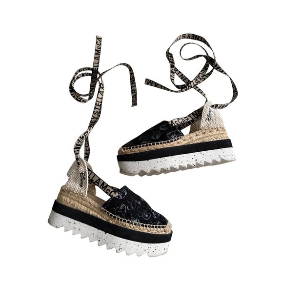 STELLA MCCARTNEY x Disney Mickey Mouse Platform Lace Up Espadrilles Sandals Size - Picture 13 of 14